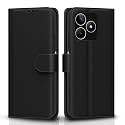 Pikkme Flip Cover for Realme Narzo N53 | Leather Finish | Shockproof with Card Pockets &amp; Wallet Stand | Ultimate Protection Case(Black)
