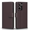 Pikkme Flip Cover for Realme P3 5G Leather Finish | Inside TPU with Card Pockets | Wallet Stand and Shock Proof | Complete Protection Flip Case(Coffee)
