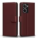 Pikkme Flip Cover for Realme P3 5G Leather Finish | Inside TPU with Card Pockets | Wallet Stand and Shock Proof | Complete Protection Flip Case(Brown)