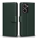 Pikkme Flip Cover for Realme P3 5G Leather Finish | Inside TPU with Card Pockets | Wallet Stand and Shock Proof | Complete Protection Flip Case(Green)