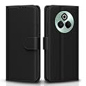 Pikkme Flip Cover for Realme P3 Pro 5G Leather Finish | Inside TPU with Card Pockets | Wallet Stand and Shock Proof | Complete Protection Flip Case(Black)