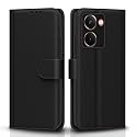 Pikkme Flip Cover for Realme P3 Ultra 5G Leather Finish | Inside TPU with Card Pockets | Wallet Stand and Shock Proof | Complete Protection Flip Case(Black)