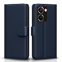 Pikkme Flip Cover for Realme P3 Ultra 5G Leather Finish | Inside TPU with Card Pockets | Wallet Stand and Shock Proof | Complete Protection Flip Case(Blue)
