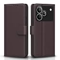 Pikkme Flip Cover for Realme P4 5G Leather Finish | Inside TPU with Card Pockets | Wallet Stand and Shock Proof | Complete Protection Flip Case(Coffee)