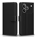 Pikkme Flip Cover for Realme P4 5G Leather Finish | Inside TPU with Card Pockets | Wallet Stand and Shock Proof | Complete Protection Flip Case(Black)