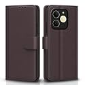 Pikkme Flip Cover for Realme P4 Lite 4G Leather Finish | Inside TPU with Card Pockets | Wallet Stand and Shock Proof | Complete Protection Flip Case (Coffee)
