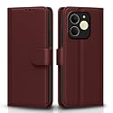 Pikkme Flip Cover for Realme P4 Lite 4G Leather Finish | Inside TPU with Card Pockets | Wallet Stand and Shock Proof | Complete Protection Flip Case (Brown)