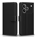 Pikkme Flip Cover for Realme P4 Pro 5G Leather Finish | Inside TPU with Card Pockets | Wallet Stand and Shock Proof | Complete Protection Flip Case(Black)