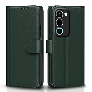 pikkme flip cover for realme p4r 5g  realme 16x 5g leather finish  inside tpu with card pockets  wallet stand and shock proof  complete protection flip case green