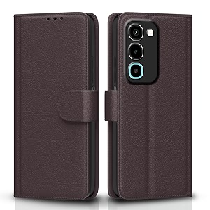 pikkme flip cover for realme p4r 5g  realme 16x 5g leather finish  inside tpu with card pockets  wallet stand and shock proof  complete protection flip case coffee