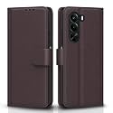 Pikkme Flip Cover for Realme P4x 5G Leather Finish | Inside TPU with Card Pockets | Wallet Stand and Shock Proof | Complete Protection Flip Case (Coffee)