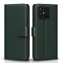 Pikkme Flip Cover for Redmi 10 / Redmi 10 Power Leather Finish | Inside TPU with Card Pockets | Wallet Stand and Shock Proof | Complete Protection Flip Case (Green)