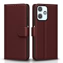 Pikkme Flip Cover for Redmi 12 5G / Poco M6 Pro 5G| Leather Finish | Shockproof with Card Pockets &amp; Wallet Stand | Ultimate Protection Case(Brown)