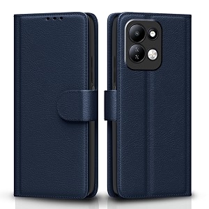 pikkme flip cover for redmi 17 5g leather finish  inside tpu with card pockets  wallet stand and shock proof  complete protection flip case blue