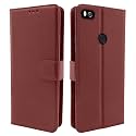 Pikkme Flip Cover for Redmi 4 | Leather Finish | Shockproof with Card Pockets &amp; Wallet Stand | Ultimate Protection Case (Brown)