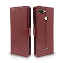 Pikkme Flip Cover for Redmi 6 | Leather Finish | Shockproof with Card Pockets &amp; Wallet Stand | Ultimate Protection Case (Brown)
