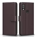 Pikkme Flip Cover for Redmi 7 / Y3 | Leather Finish | Shockproof with Card Pockets &amp; Wallet Stand | Ultimate Protection Case (Coffee)