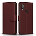 Pikkme Flip Cover for Redmi 7/ Y3 | Leather Finish | Shockproof with Card Pockets &amp; Wallet Stand | Ultimate Protection Case(Brown)