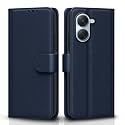 Pikkme Flip Cover for Redmi A7 Leather Finish | Inside TPU with Card Pockets | Wallet Stand and Shock Proof | Complete Protection Flip Case (Blue)