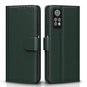 pikkme flip cover for redmi note 11  note 11s  leather finish  shockproof with card pockets amp wallet stand  ultimate protection case green