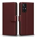 Pikkme Flip Cover for Redmi Note 11T 5G / Poco M4 Pro 5G| Leather Finish | Shockproof with Card Pockets &amp; Wallet Stand | Ultimate Protection Case(Brown)