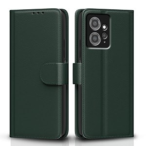 pikkme flip cover for redmi note 12 4g leather finish  inside tpu with card pockets  wallet stand and shock proof  complete protection flip case green
