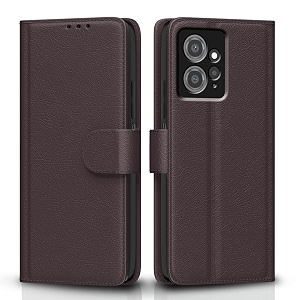 pikkme flip cover for redmi note 12 4g leather finish  inside tpu with card pockets  wallet stand and shock proof  complete protection flip case coffee