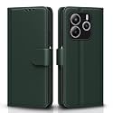 Pikkme Flip Cover for Redmi Note 14 5G Leather Finish | Inside TPU with Card Pockets | Wallet Stand and Shock Proof | Complete Protection Flip Case (Green)
