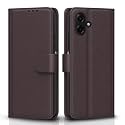 Pikkme Flip Cover for Samsung Galaxy A06 | Leather Finish | Shockproof with Card Pockets &amp; Wallet Stand | Ultimate Protection Case (Coffee)