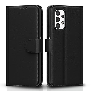 pikkme flip cover for samsung galaxy a13 4g leather finish  shockproof with card pockets amp wallet stand  ultimate protection caseblack