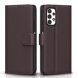 pikkme flip cover for samsung galaxy a13 4g  leather finish  shockproof with card pockets amp wallet stand  ultimate protection casecoffee