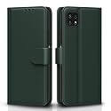 Pikkme Flip Cover for Samsung Galaxy A22 5G / F42 5G Leather Finish | Inside TPU with Card Pockets | Wallet Stand and Shock Proof | Complete Protection Flip Case (Green)