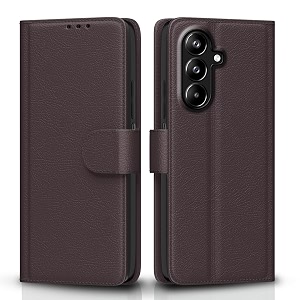 pikkme flip cover for samsung galaxy a27 5g  m47 5g leather finish  inside tpu with card pockets  wallet stand and shock proof  complete protection flip case coffee