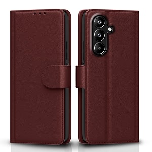 pikkme flip cover for samsung galaxy a27 5g  m47 5g leather finish  inside tpu with card pockets  wallet stand and shock proof  complete protection flip case brown