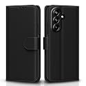 Pikkme Flip Cover for Samsung Galaxy A27 5G / M47 5G Leather Finish | Inside TPU with Card Pockets | Wallet Stand and Shock Proof | Complete Protection Flip Case (Black)