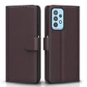 Pikkme Flip Cover for Samsung Galaxy A32| Leather Finish | Shockproof with Card Pockets &amp; Wallet Stand | Ultimate Protection Case(Coffee)