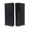 Pikkme Flip Cover for Samsung Galaxy A35 5G | Leather Finish | Shockproof with Card Pockets &amp; Wallet Stand | Ultimate Protection Case(Black)