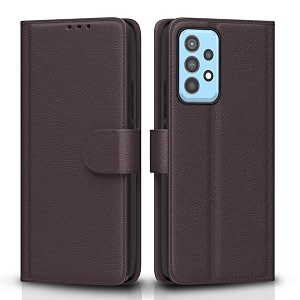pikkme flip cover for samsung galaxy a52  a52s 5g leather finish  shockproof with card pockets amp wallet stand  ultimate protection casecoffee