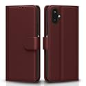 Pikkme Flip Cover for Samsung Galaxy F06 5G / M06 5G Leather Finish | Inside TPU with Card Pockets | Wallet Stand and Shock Proof | Complete Protection Flip Case(Brown)