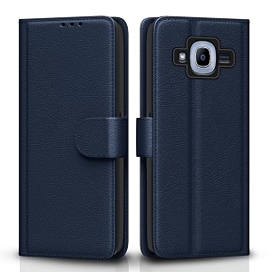 pikkme flip cover for samsung galaxy j2 2016  leather finish  shockproof with card pockets amp wallet stand  ultimate protection caseblue