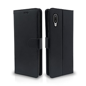pikkme flip cover for samsung galaxy m02  leather finish  shockproof with card pockets amp wallet stand  ultimate protection case black