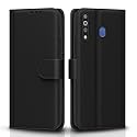 Pikkme Flip Cover for Samsung Galaxy M30 for Samsung Galaxy M30 | Leather Finish | Shockproof with Card Pockets &amp; Wallet Stand | Ultimate Protection Case (Black)