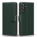 Pikkme Flip Cover for Samsung Galaxy M35 5G Leather Finish | Inside TPU with Card Pockets | Wallet Stand and Shock Proof | Complete Protection Flip Case (Green)