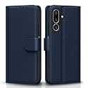 Pikkme Flip Cover for Samsung Galaxy M36 5G| Leather Finish | Shockproof with Card Pockets &amp; Wallet Stand | Ultimate Protection Case (Blue)