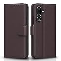 Pikkme Flip Cover for Samsung Galaxy M36 5G Leather Finish | Inside TPU with Card Pockets | Wallet Stand and Shock Proof | Complete Protection Flip Case(Coffee)