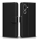 Pikkme Flip Cover for Samsung Galaxy M36 5G Leather Finish | Inside TPU with Card Pockets | Wallet Stand and Shock Proof | Complete Protection Flip Case(Black)
