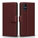 Pikkme Flip Cover for Samsung Galaxy M51 | Leather Finish | Shockproof with Card Pockets &amp; Wallet Stand | Ultimate Protection Case(Brown)