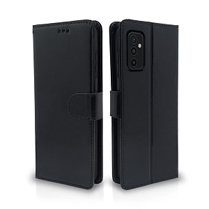 pikkme flip cover for samsung galaxy m52  leather finish  shockproof with card pockets amp wallet stand  ultimate protection caseblack