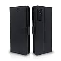 Pikkme Flip Cover for Samsung Galaxy M52 | Leather Finish | Shockproof with Card Pockets &amp; Wallet Stand | Ultimate Protection Case(Black)