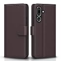 Pikkme Flip Cover for Samsung Galaxy M56 5G Leather Finish | Inside TPU with Card Pockets | Wallet Stand and Shock Proof | Complete Protection Flip Case(Coffee)